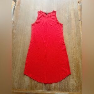 Lilla P high neck cotton sleeveless red dress. Size XS. 30 in top to bottom